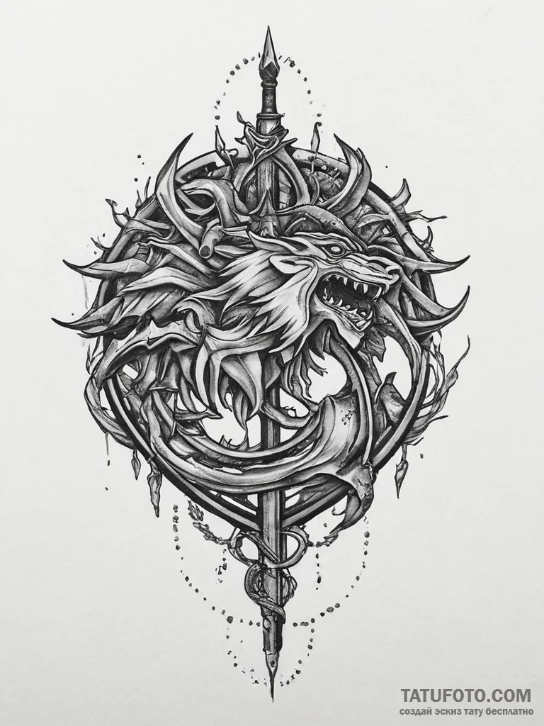 A house sigil from game of thrones (e.g., sta... - эскиз тату (№1754400779_0, 05.08.2025 13:32) — Tatufoto.com