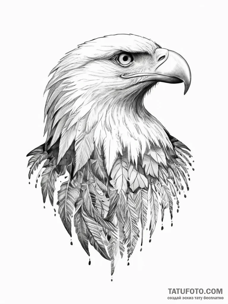 орёл - эскиз тату (№1754400890_0, 05.08.2025 13:34) — Tatufoto.com