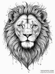 Tattoo sketch a powerful leo lion's face, roa... - эскиз тату (№1754401385_0, 05.08.2025 13:43) — Tatufoto.com
