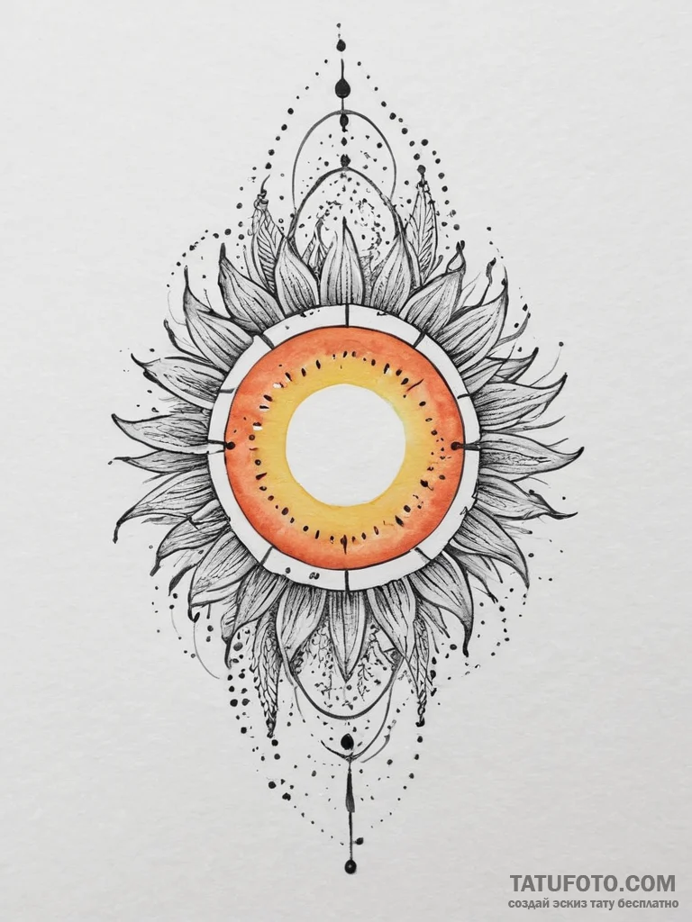 Tattoo sketch: a stylized representation of a... - эскиз тату (№1754403031_0, 05.08.2025 14:10) — Tatufoto.com
