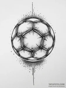 Soccer ball, concept art for tattoo, black an... - эскиз тату (№1754403640_0, 05.08.2025 14:20) — Tatufoto.com
