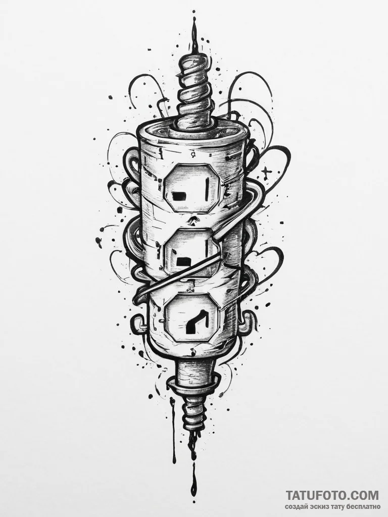 Tattoo design a simple "plug and socket" symb... - эскиз тату (№1754404490_0, 05.08.2025 14:34) — Tatufoto.com