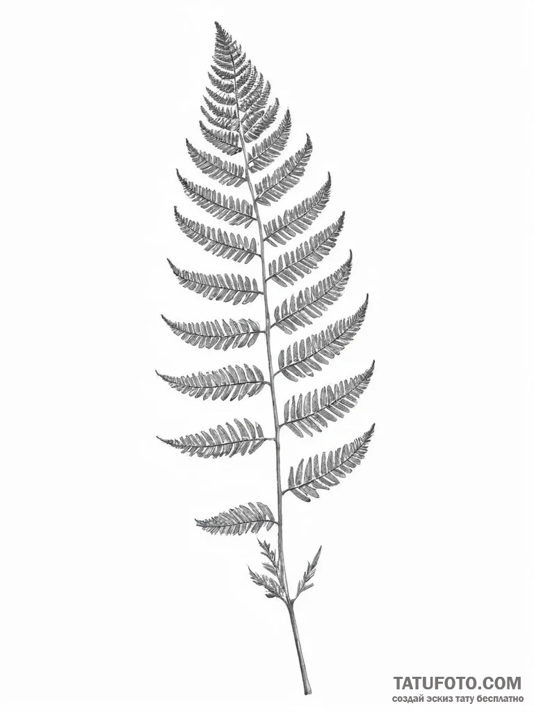 A fern frond unfurling - эскиз тату (№1754405089_0, 05.08.2025 14:44) — Tatufoto.com