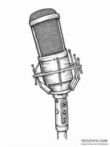Tattoo sketch a desktop microphone with a pop... - эскиз тату (№1754406122_0, 05.08.2025 15:02) — Tatufoto.com