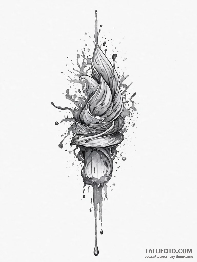 A macro shot of oil and water mixing, creatin... - эскиз тату (№1754407988_0, 05.08.2025 15:33) — Tatufoto.com