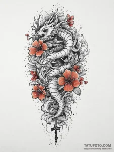 An old skeleton key, ink illustration for tat... - эскиз тату (№1754408185_0, 05.08.2025 15:36) — Tatufoto.com