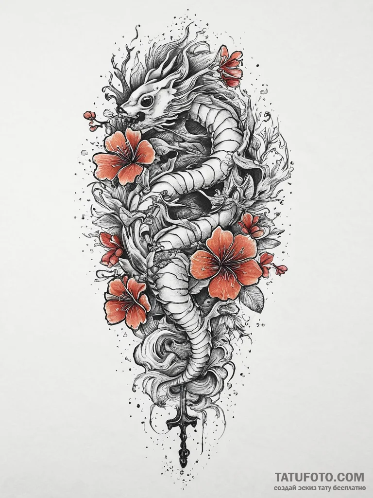 An old skeleton key, ink illustration for tat... - эскиз тату (№1754408185_0, 05.08.2025 15:36) — Tatufoto.com