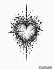 Tattoo sketch a tiny, pixelated heart or star... - эскиз тату (№1754409006_0, 05.08.2025 15:50) — Tatufoto.com