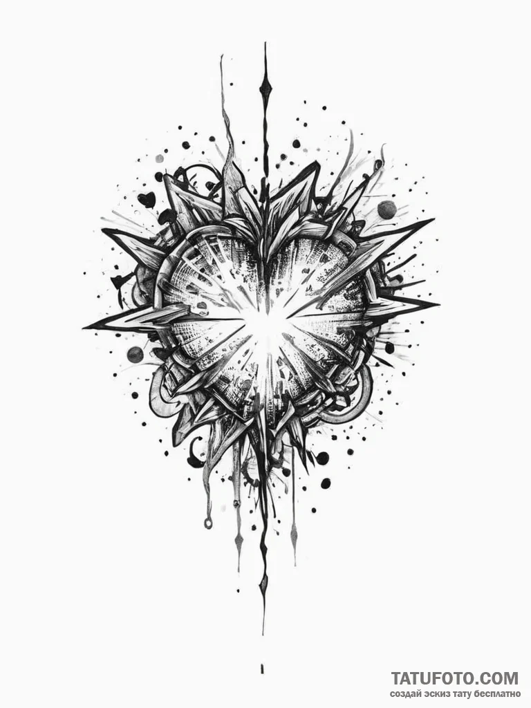 Tattoo sketch a tiny, pixelated heart or star... - эскиз тату (№1754409006_0, 05.08.2025 15:50) — Tatufoto.com
