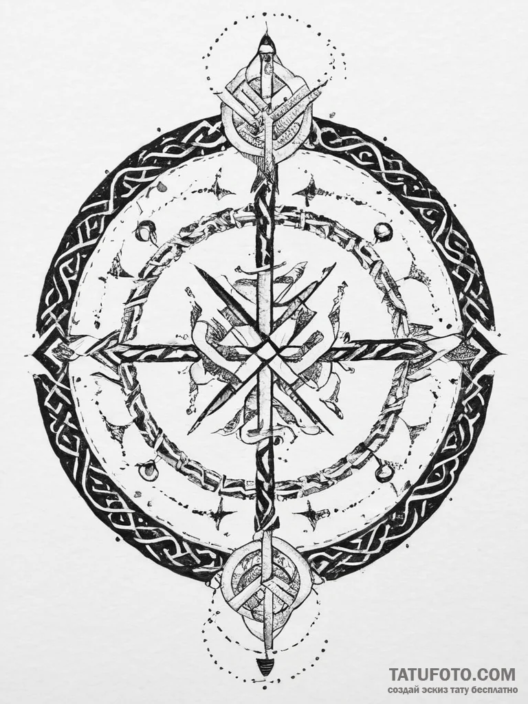 48. tattoo sketch: a runic circle or bindrune... - эскиз тату (№1754409213_0, 05.08.2025 15:53) — Tatufoto.com