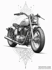 A close-up shot of the intricate engine of a... - эскиз тату (№1754409423_0, 05.08.2025 15:57) — Tatufoto.com