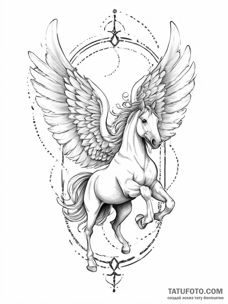 Pegasus - эскиз тату (№1754409831_0, 05.08.2025 16:03) — Tatufoto.com