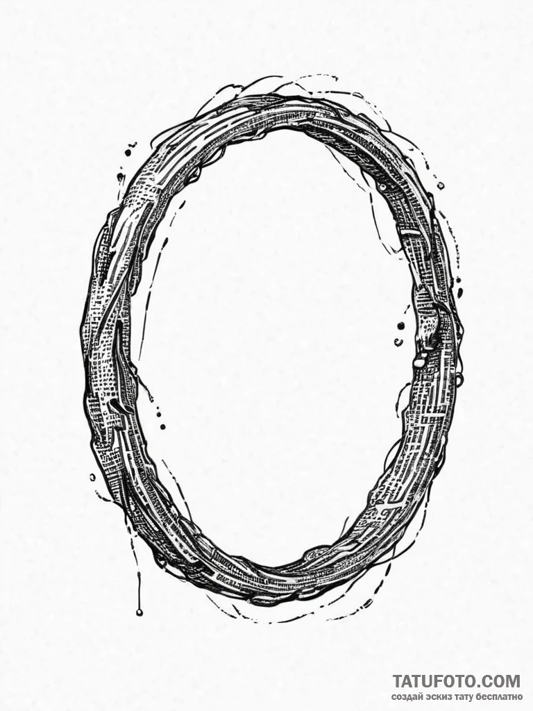 The "one ring" with inscription, artistic tat... - эскиз тату (№1754410238_0, 05.08.2025 16:10) — Tatufoto.com