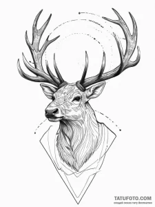 Elk, tattoo line art, minimalist tattoo desig... - эскиз тату (№1754410639_0, 05.08.2025 16:17) — Tatufoto.com