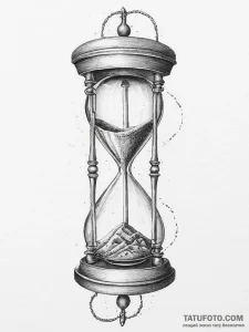 Tattoo sketch a classic hourglass where sand... - эскиз тату (№1754410845_0, 05.08.2025 16:20) — Tatufoto.com