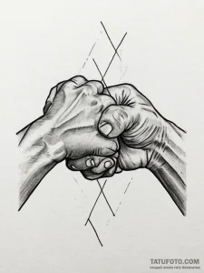 Tattoo sketch a strong, muscular arm wrestlin... - эскиз тату (№1754411690_0, 05.08.2025 16:34) — Tatufoto.com