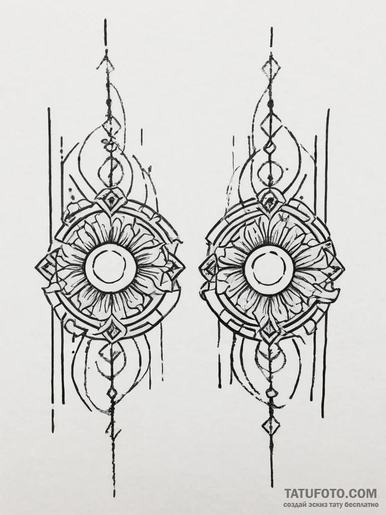 Tanjiro's hanafuda earrings from demon slayer... - эскиз тату (№1754411894_0, 05.08.2025 16:38) — Tatufoto.com