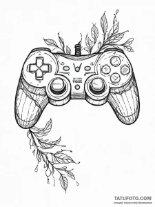 Tattoo sketch a gaming controller with wires... - эскиз тату (№1754413325_0, 05.08.2025 17:02) — Tatufoto.com