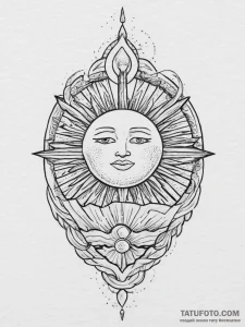 Tattoo sketch: a stylized representation of a... - эскиз тату (№1754413940_0, 05.08.2025 17:12) — Tatufoto.com