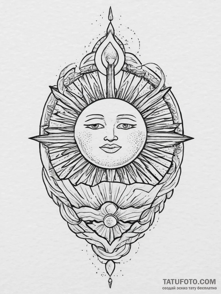 Tattoo sketch: a stylized representation of a... - эскиз тату (№1754413940_0, 05.08.2025 17:12) — Tatufoto.com