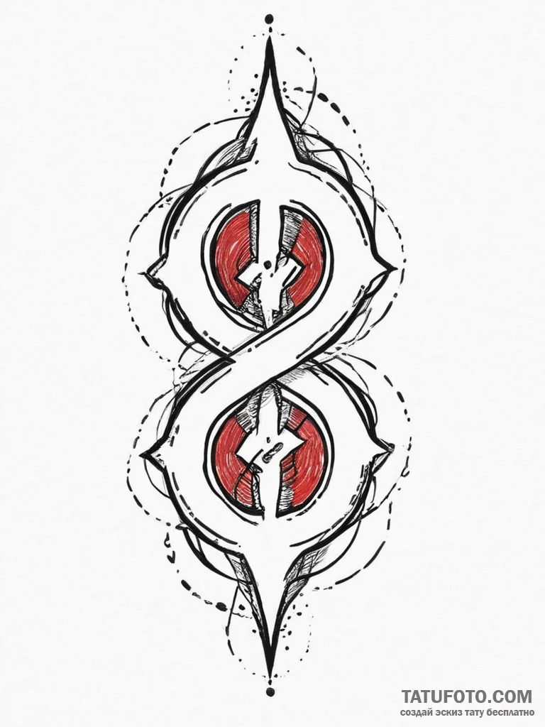 Tattoo sketch a stylized "uploading" symbol w... - эскиз тату (№1754414575_0, 05.08.2025 17:22) — Tatufoto.com