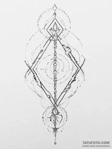 130. tattoo sketch: "rod" rune with subtle ce... - эскиз тату (№1754416823_0, 05.08.2025 18:00) — Tatufoto.com