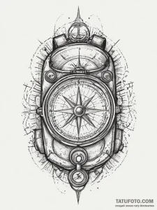Tattoo sketch a set of adventurer's tools a b... - эскиз тату (№1754418047_0, 05.08.2025 18:20) — Tatufoto.com