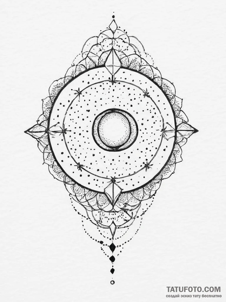 Tattoo sketch a celestial body with a blackwo... - эскиз тату (№1754418459_0, 05.08.2025 18:27) — Tatufoto.com