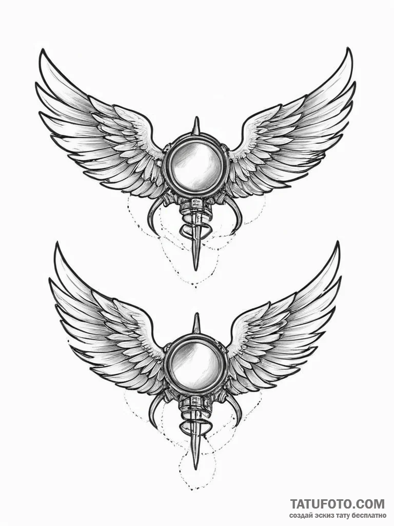Tattoo design a pair of military aviator wing... - эскиз тату (№1754419068_0, 05.08.2025 18:37) — Tatufoto.com