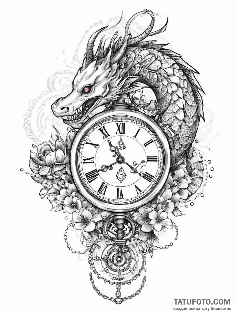 Pocket watch with exposed gears, artistic tat... - эскиз тату (№1754428211_0, 05.08.2025 21:10) — Tatufoto.com