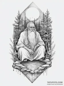 Tattoo design: watercolor style, showing vele... - эскиз тату (№1754429794_0, 05.08.2025 21:36) — Tatufoto.com