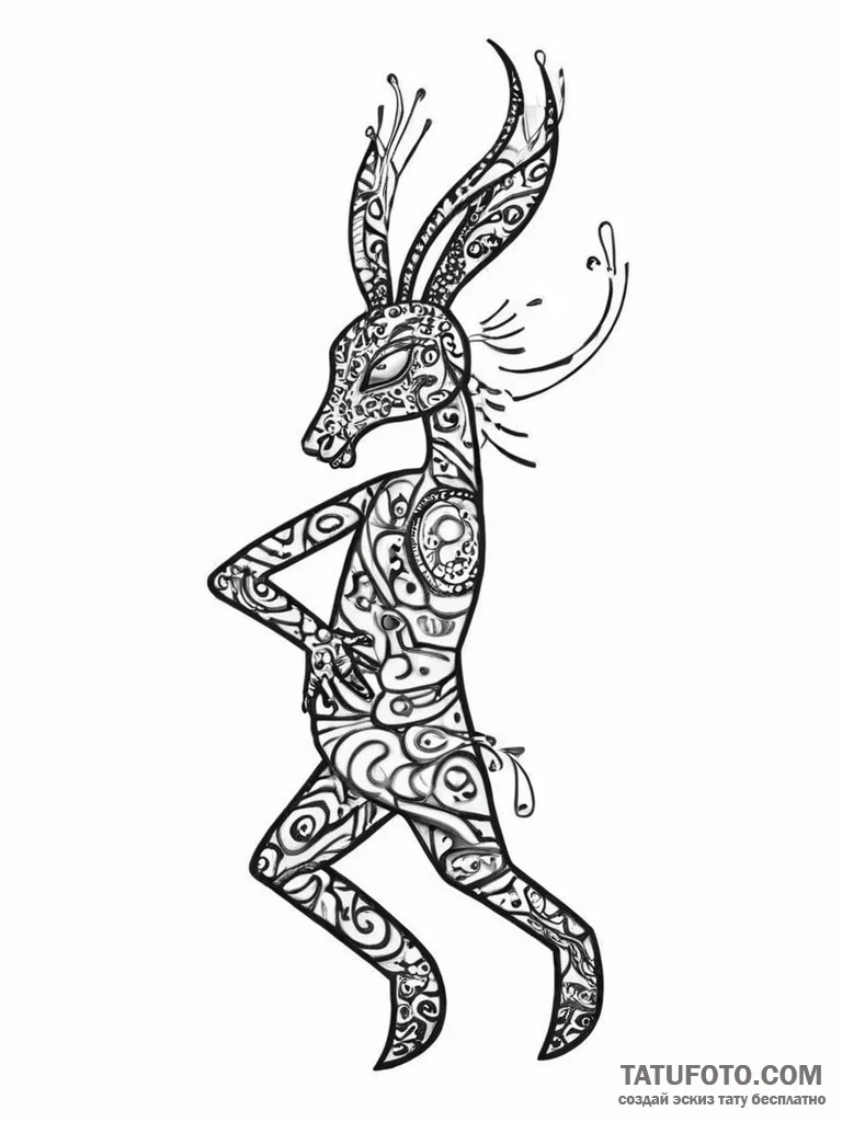 Kokopelli - эскиз тату (№1754430591_0, 05.08.2025 21:49) — Tatufoto.com