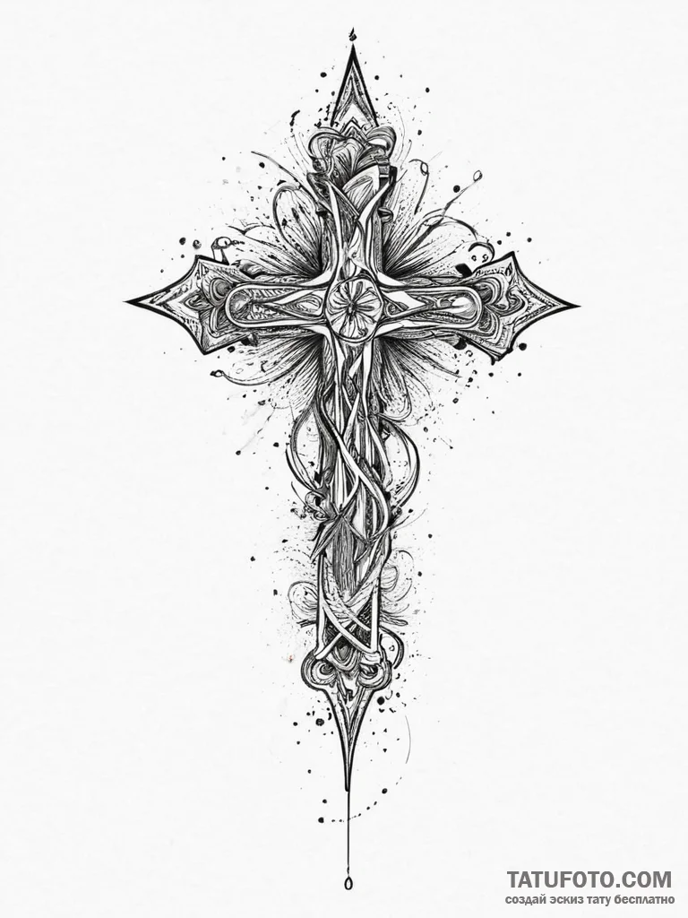 Tattoo design the first letter of a name tran... - эскиз тату (№1754430988_0, 05.08.2025 21:56) — Tatufoto.com