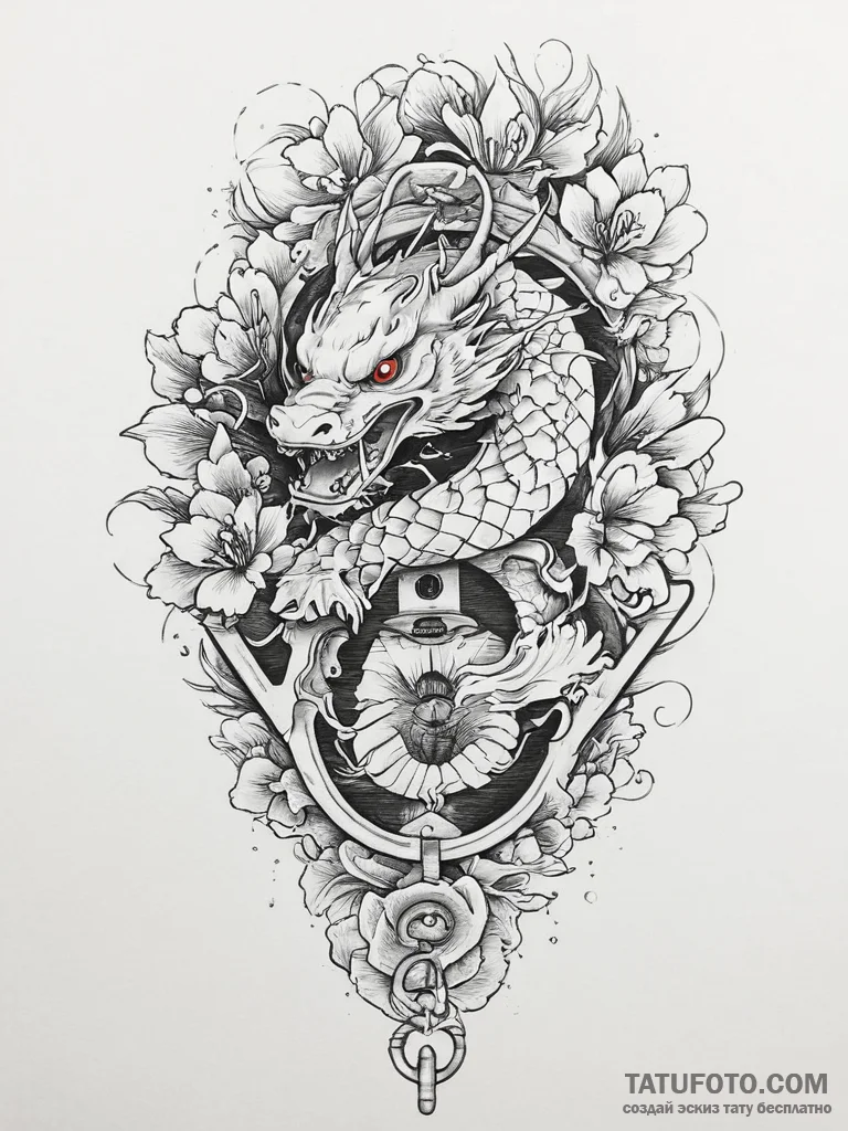 Tattoo design a stylized lock on one partner,... - эскиз тату (№1754432559_0, 05.08.2025 22:22) — Tatufoto.com