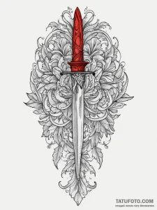 Knife, tattoo line art, soft whip shading, pe... - эскиз тату (№1754433990_0, 05.08.2025 22:46) — Tatufoto.com
