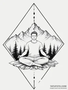 Tattoo sketch a minimalist silhouette of a ma... - эскиз тату (№1754434391_0, 05.08.2025 22:53) — Tatufoto.com