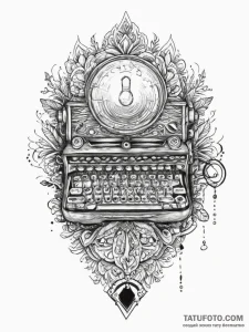 Tattoo design a stylized "press any key" mess... - эскиз тату (№1754434990_0, 05.08.2025 23:03) — Tatufoto.com