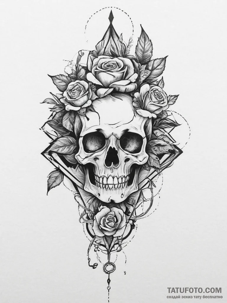 Tattoo sketch a glowing quest marker floating... - эскиз тату (№1754436006_0, 05.08.2025 23:20) — Tatufoto.com