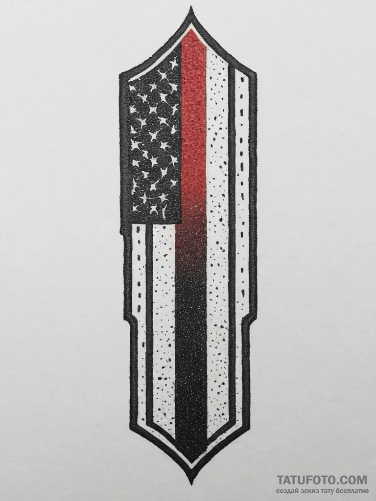 Tattoo design a "thin blue line" or "thin red... - эскиз тату (№1754437014_0, 05.08.2025 23:36) — Tatufoto.com