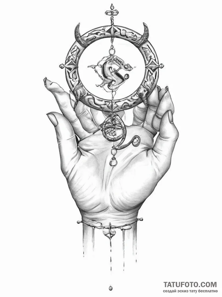 Tattoo design a realistic human hand holding... - эскиз тату (№1754438833_0, 06.08.2025 00:07) — Tatufoto.com