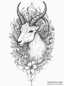 Tattoo design a capricorn goat-fish, with mou... - эскиз тату (№1754440672_0, 06.08.2025 00:37) — Tatufoto.com