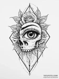 Tattoo sketch a human eye with digital overla... - эскиз тату (№1754441260_0, 06.08.2025 00:47) — Tatufoto.com
