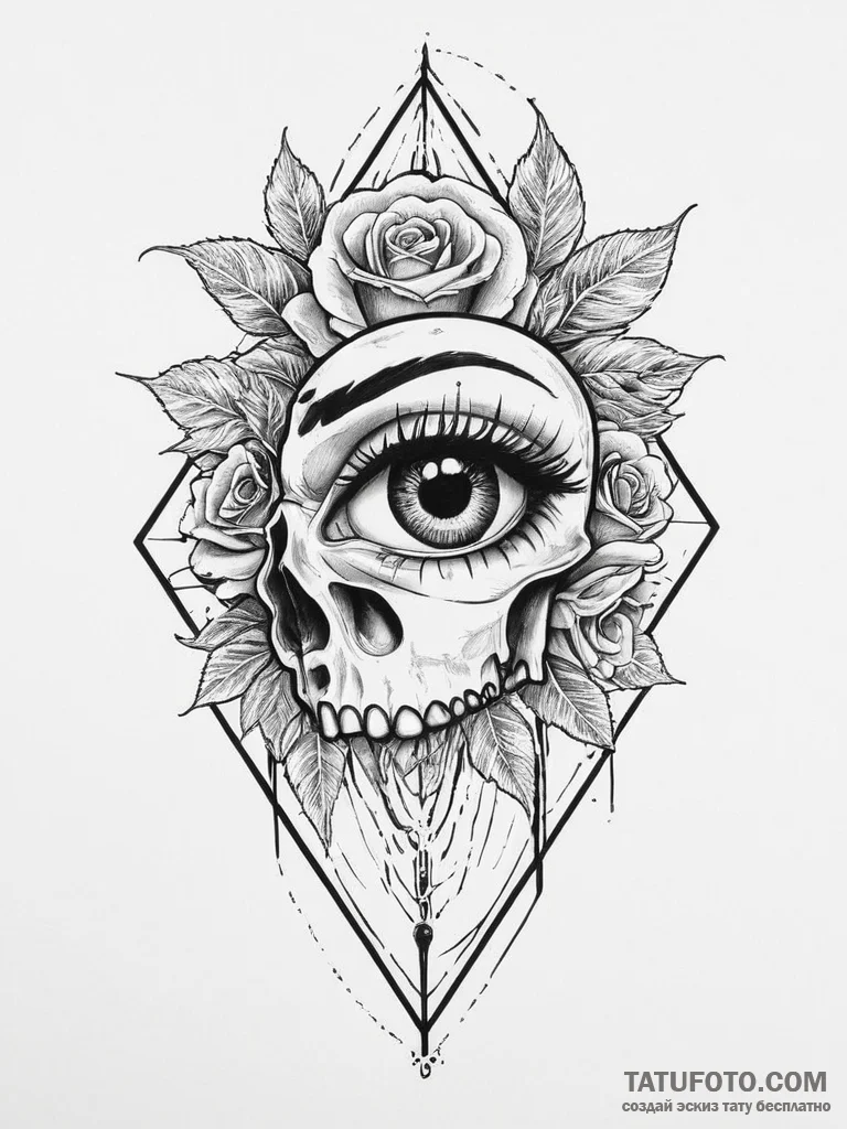 Tattoo sketch a human eye with digital overla... - эскиз тату (№1754441260_0, 06.08.2025 00:47) — Tatufoto.com