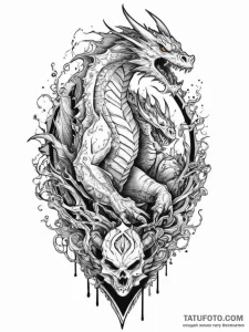 Tattoo sketch an epic battle scene silhouette... - эскиз тату (№1754443234_0, 06.08.2025 01:20) — Tatufoto.com