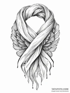Tattoo design a flowing scarf or ribbon, symb... - эскиз тату (№1754443436_0, 06.08.2025 01:23) — Tatufoto.com