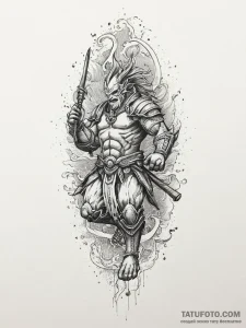 Tattoo design a spartan warrior's silhouette... - эскиз тату (№1754444037_0, 06.08.2025 01:33) — Tatufoto.com
