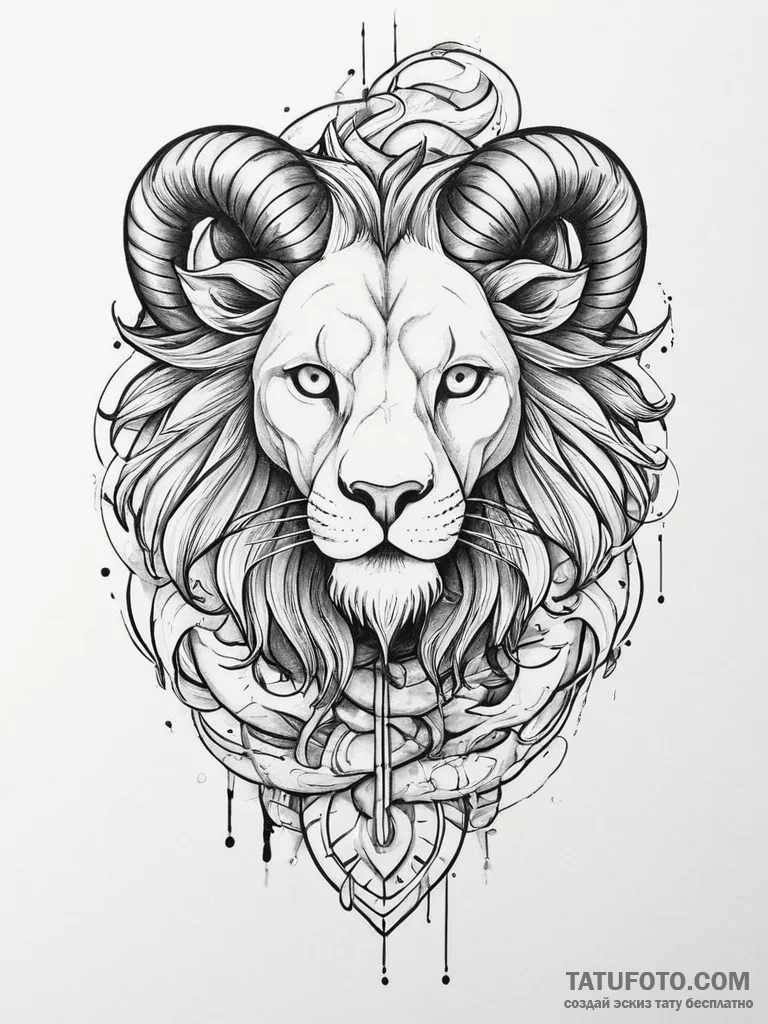 A chimera (lion, goat, snake) (is there, but... - эскиз тату (№1754444438_0, 06.08.2025 01:40) — Tatufoto.com