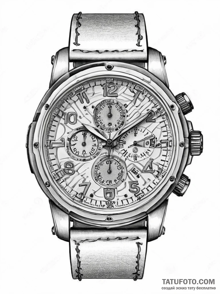 Tattoo design a detailed, tactical watch, sym... - эскиз тату (№1754444639_0, 06.08.2025 01:43) — Tatufoto.com