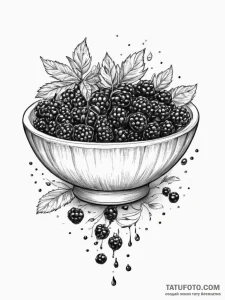 A hyperrealistic still life of a bowl of fres... - эскиз тату (№1754444839_0, 06.08.2025 01:47) — Tatufoto.com