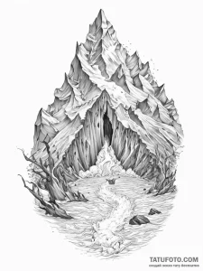 A dramatic shot of a glacier calving into the... - эскиз тату (№1754448255_0, 06.08.2025 02:44) — Tatufoto.com